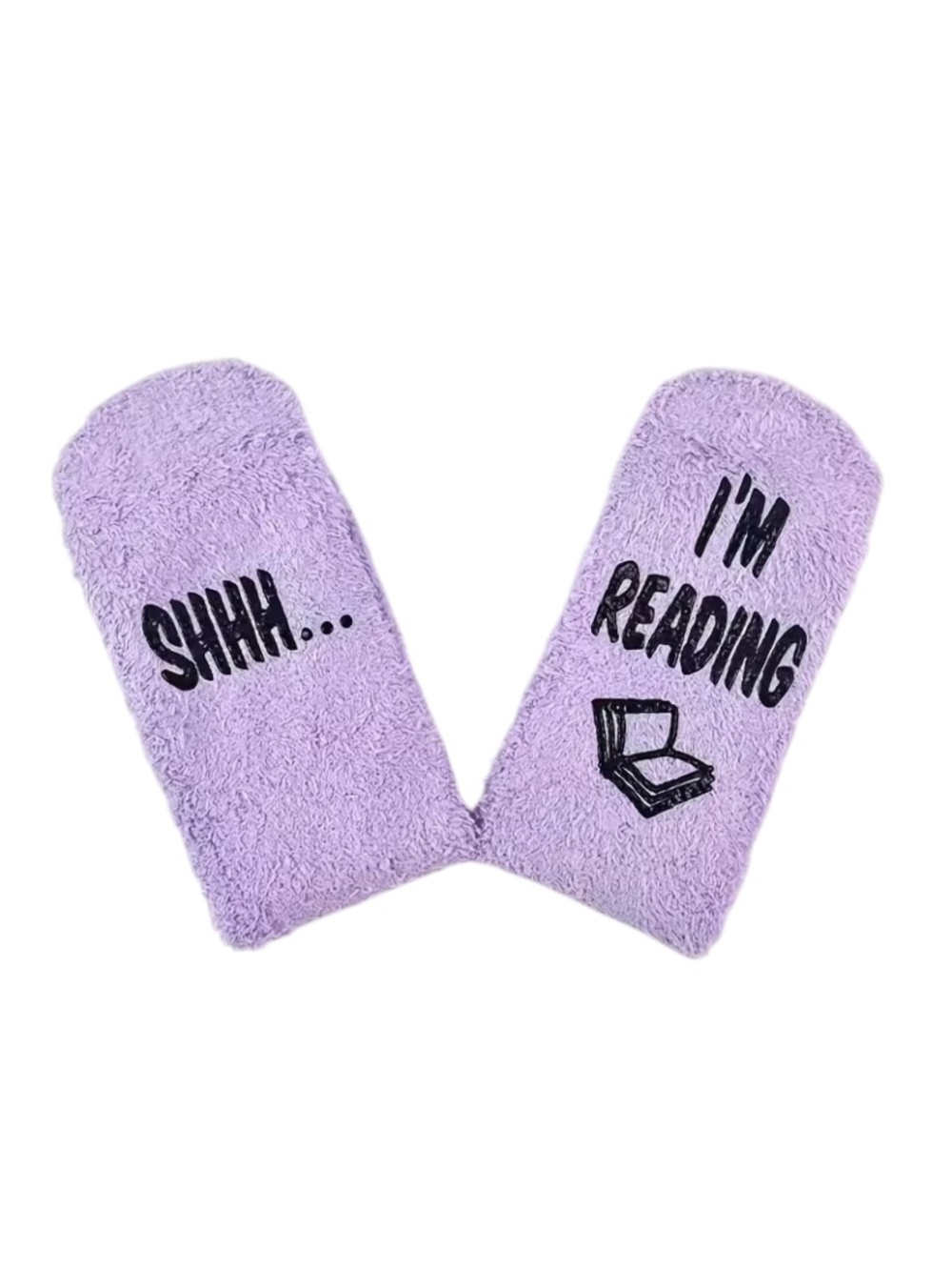 SHHH... I'm Reading Soft Purple Socks NWT